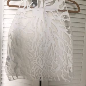 Mason White Open Mesh Lace Back Top
